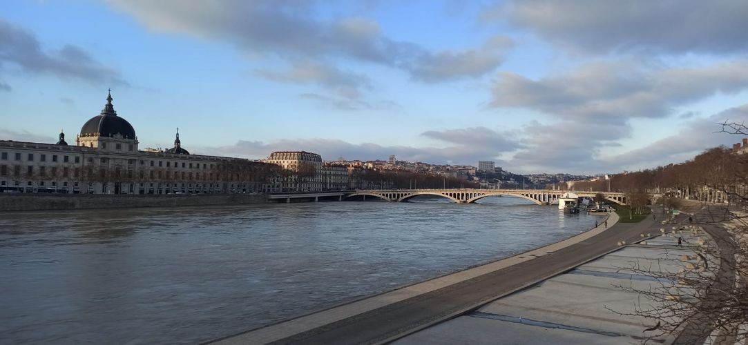 Fluß und Stadtsilhuette in Lyon, Foto: Henrike Nestler
