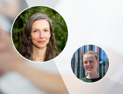 Podcast Folge 38 Prof. Dr. Katja Liebal und Viktoria Rauchhaus, Fotos: Antje Gildemeister Fotografie, Neele Löwenberg / Grafik: Thomas Häse - Universität Leipzig